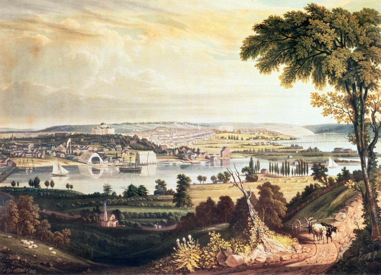 The City of Washington from Beyond the Navy Yard, engraved by William James Bennett, c.1824 by George Cooke