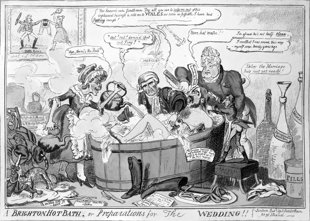 A Brighton Hot Bath, or Preparations for the Wedding by George Cruikshank