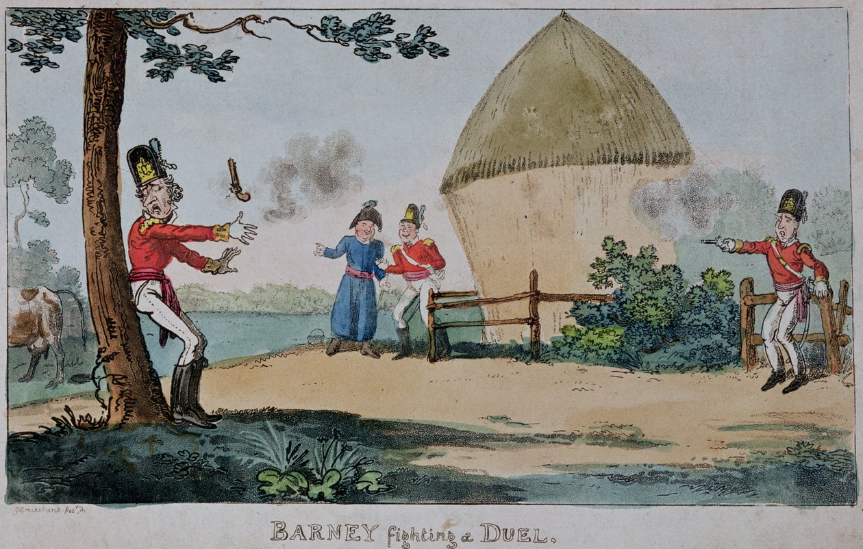 Barney Fighting a Duel by George Cruikshank