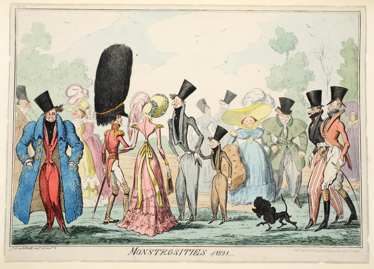 Monstrosities of 1821 by George Cruikshank