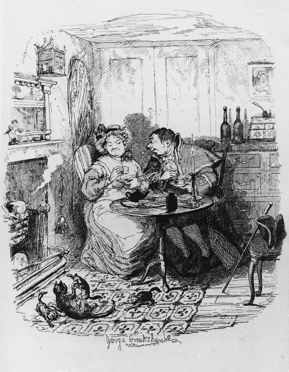Mr Bumble and Mrs Corney Taking Tea, from 