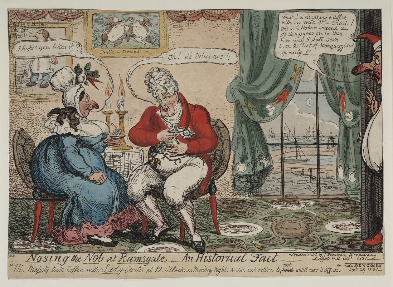 Nosing the nob at Ramsgate - an historical fact, 1821 by George Cruikshank