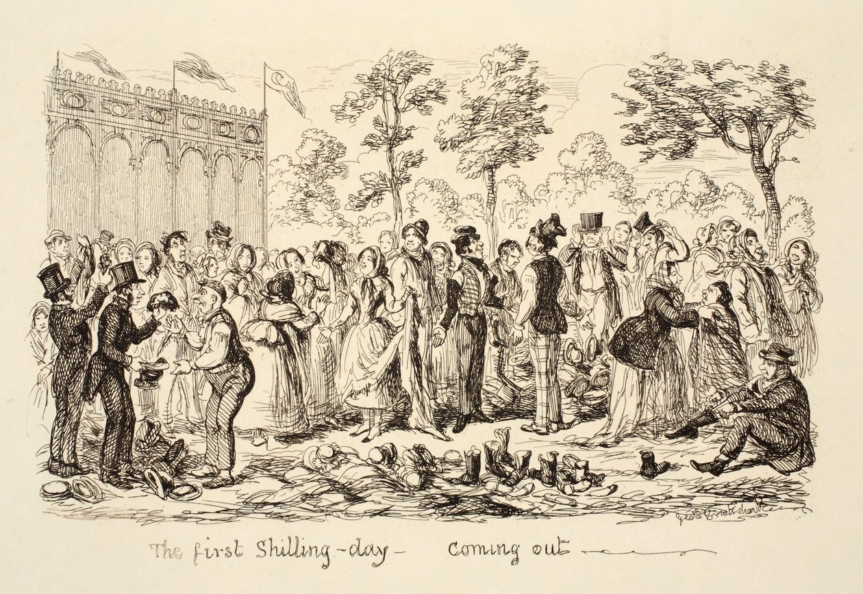 The First Shilling-day - Coming out by George Cruikshank