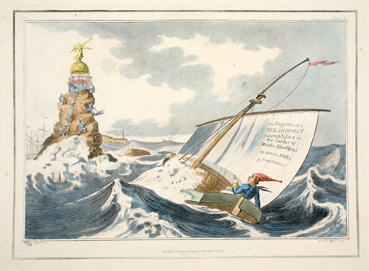 The Progress of a Midshipman exemplified in the career of Master Blockhead in seven plates and Frontispiece, 1835 by George Cruikshank