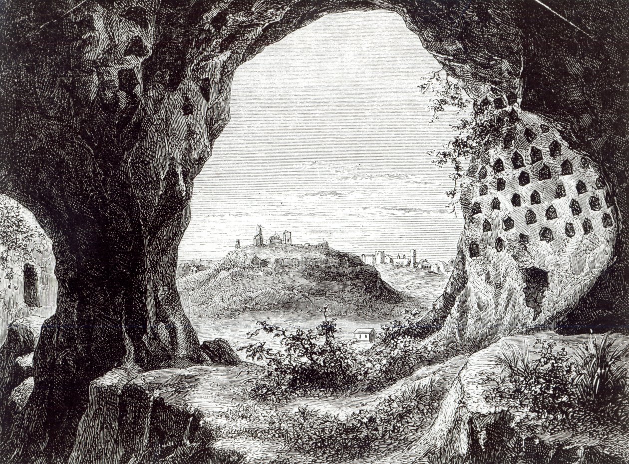 Columbarium, with a Distant View of Toscanella by George Dennis