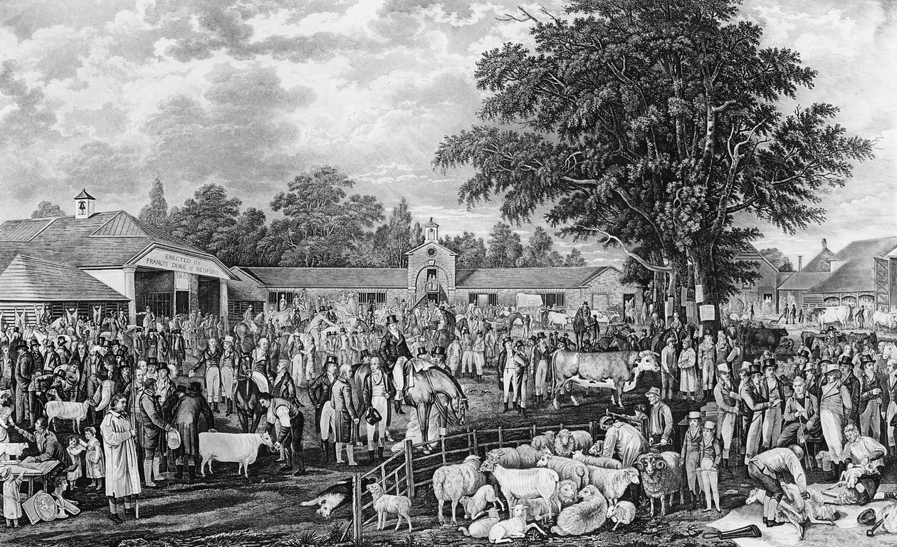 Woburn Sheepshearing, engraved by Thomas Morris, 1811 by George Garrard