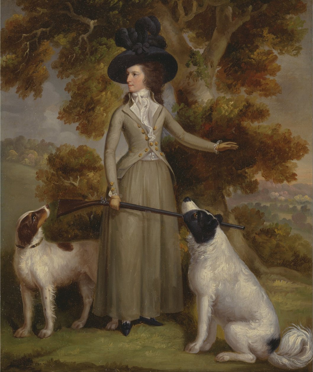 The Countess of Effingham with Gun and Shooting Dogs by George Haugh
