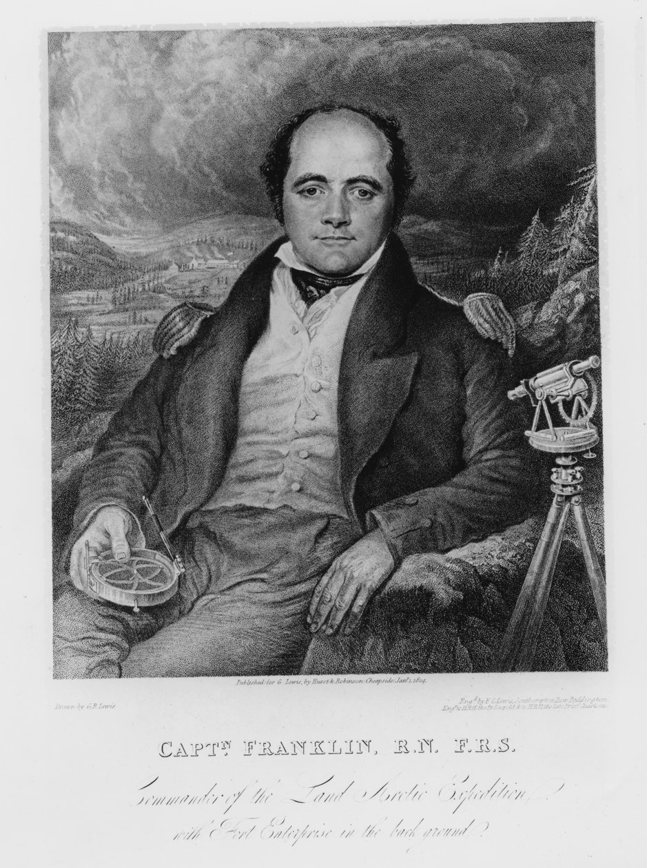 Portrait of Captain John Franklin, Engraved by Frederick Christian Lewis, 1824 by George Robert Lewis