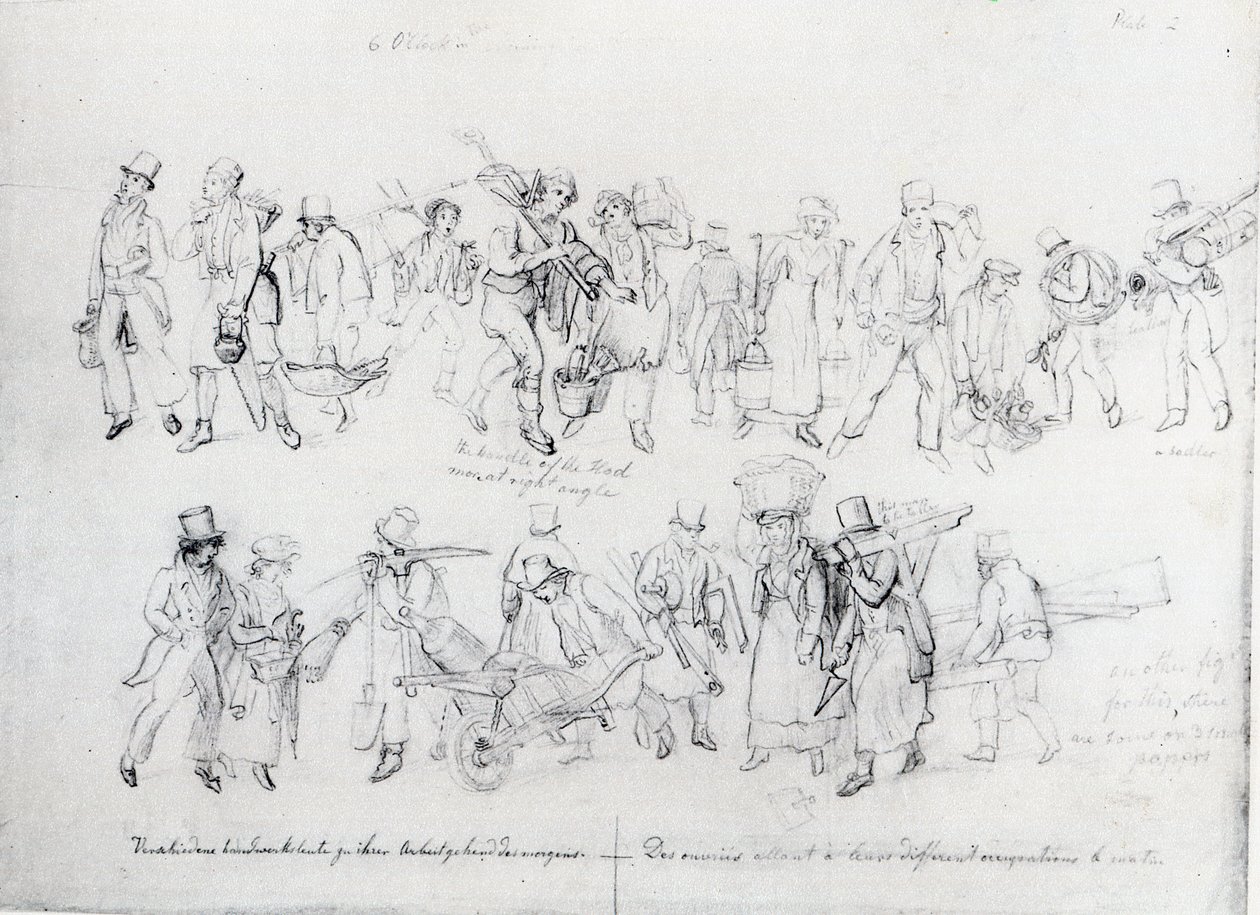 People of Various Occupations on Their Way to Work by George Snr Scharf
