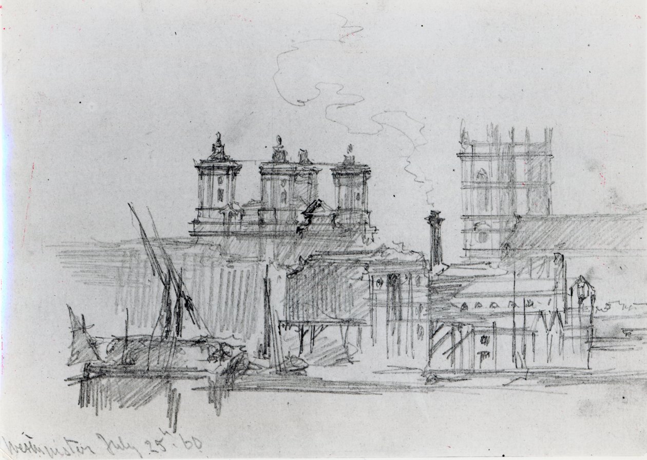 Sketch of Westminster, 1860 by George Snr Scharf