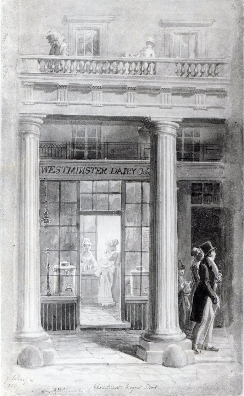 Westminster Diary, The Quadrant, Regent Street, London by George Snr Scharf