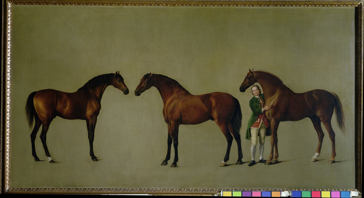 Whistlejacket and Two Other Stallions with Simon Cobb, the Groom by George Stubbs