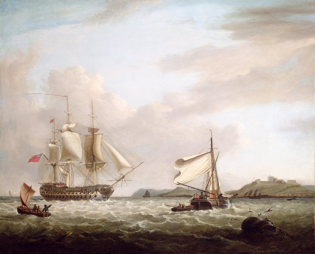 An English Man-of-War off Pendennis Castle, Falmouth, 1801