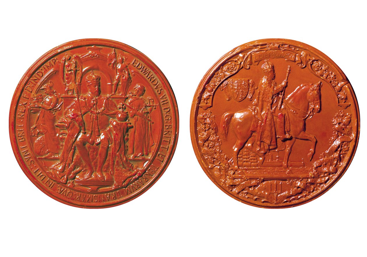 Great Seal of Edward VII, Modelling by Frank Bowcher, c.1904 by George William De Saulles