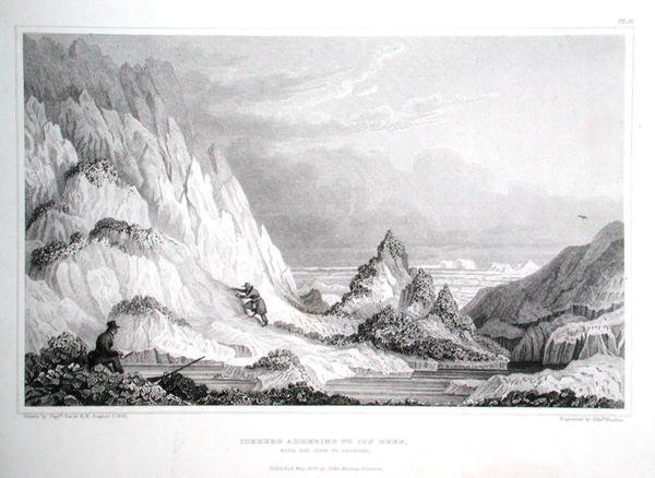 Iceberg adhering to icy reef, with the view to seaward, from 