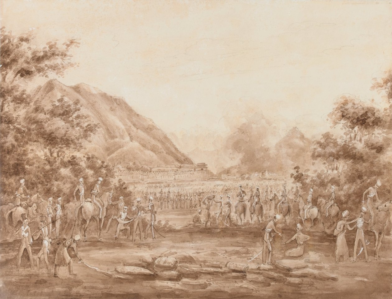 The Great Bazaar on Fire, Kabul by George Alfred Croly
