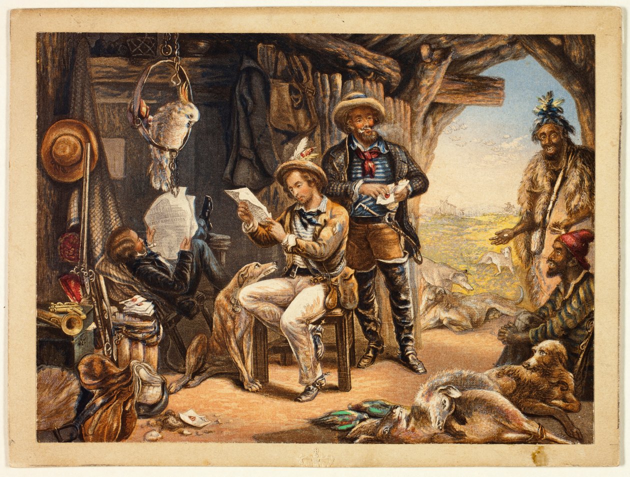 Australia, News From Home by George Baxter