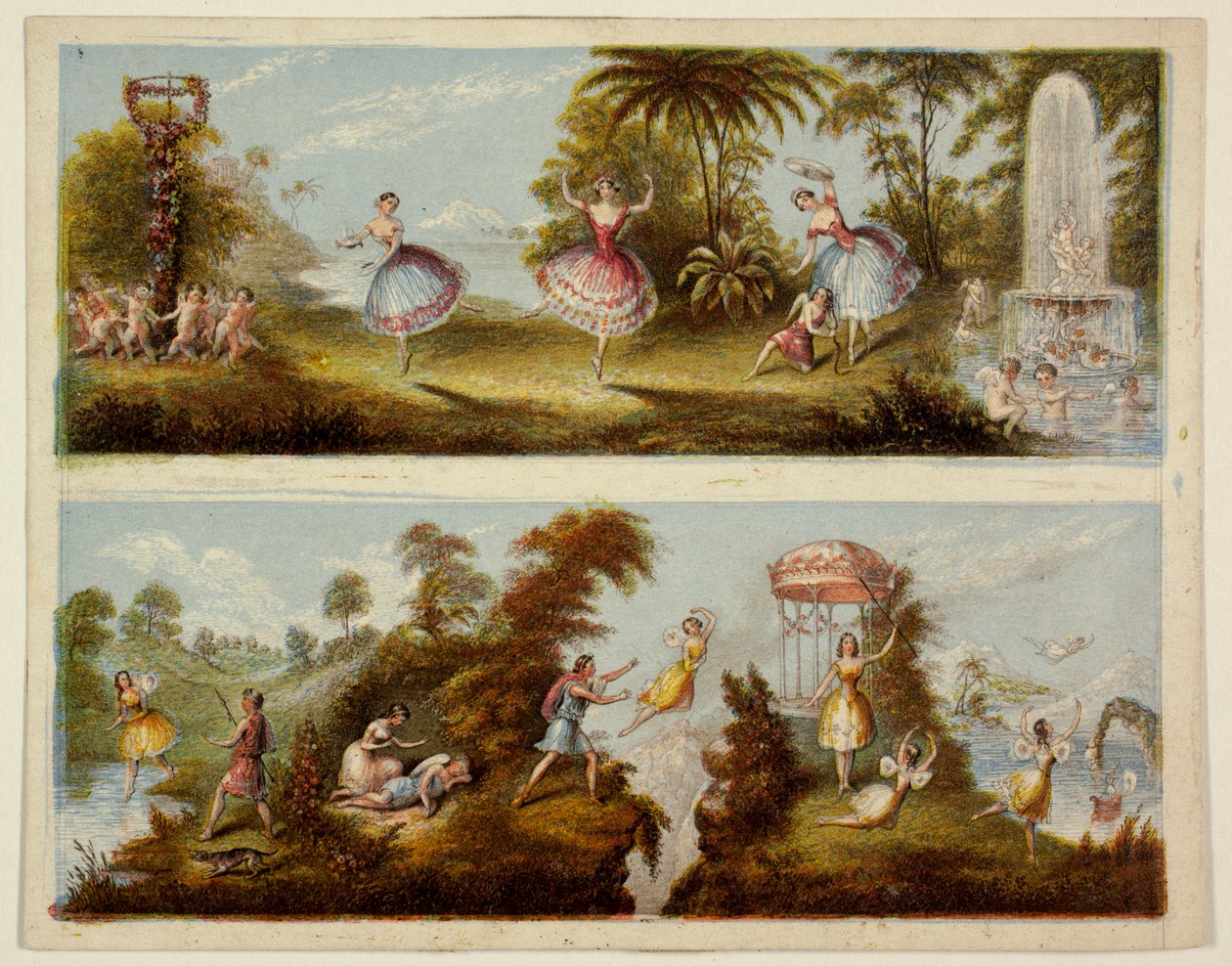 Pas des Trois and Fairy Scenes (from Set of Needle Prints) by George Baxter