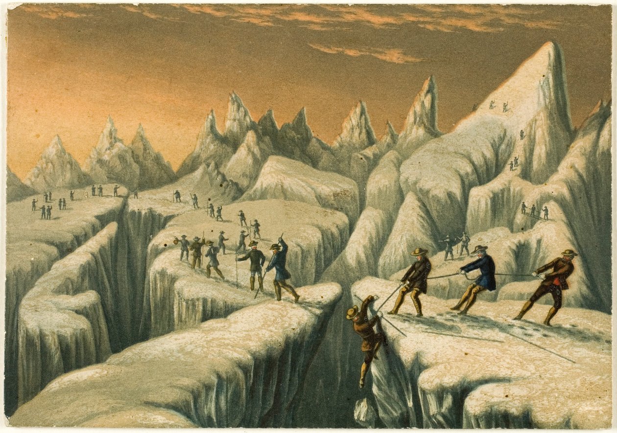 The Glacier du Tacconnay, from The Ascent of Mont Blanc by George Baxter