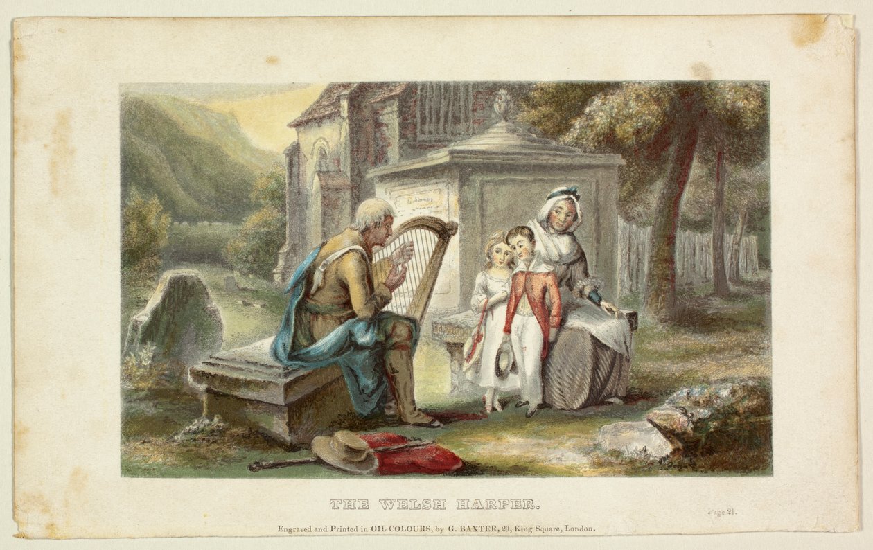 The Welsh Harper by George Baxter