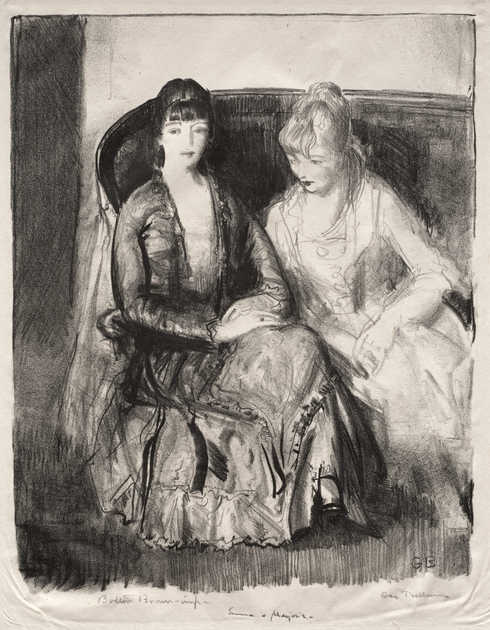 Emma and Marjorie on a Sofa by George Bellows