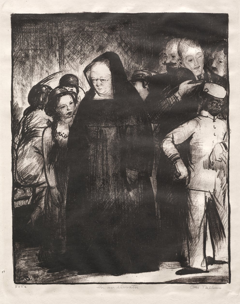 In an Elevator by George Bellows