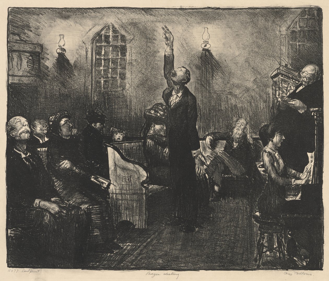 Prayer Meeting, First Stone by George Bellows