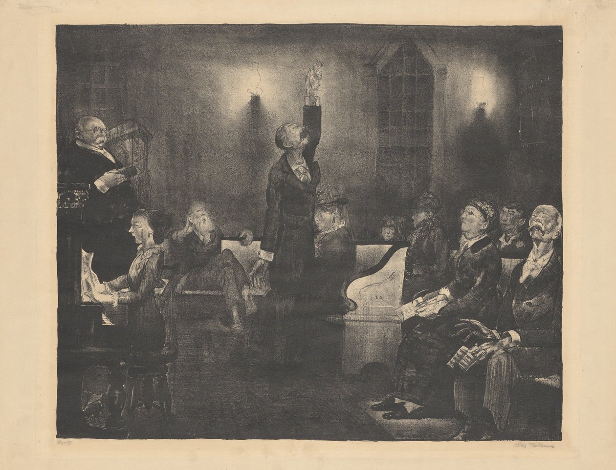 Prayer Meeting, second stone by George Bellows