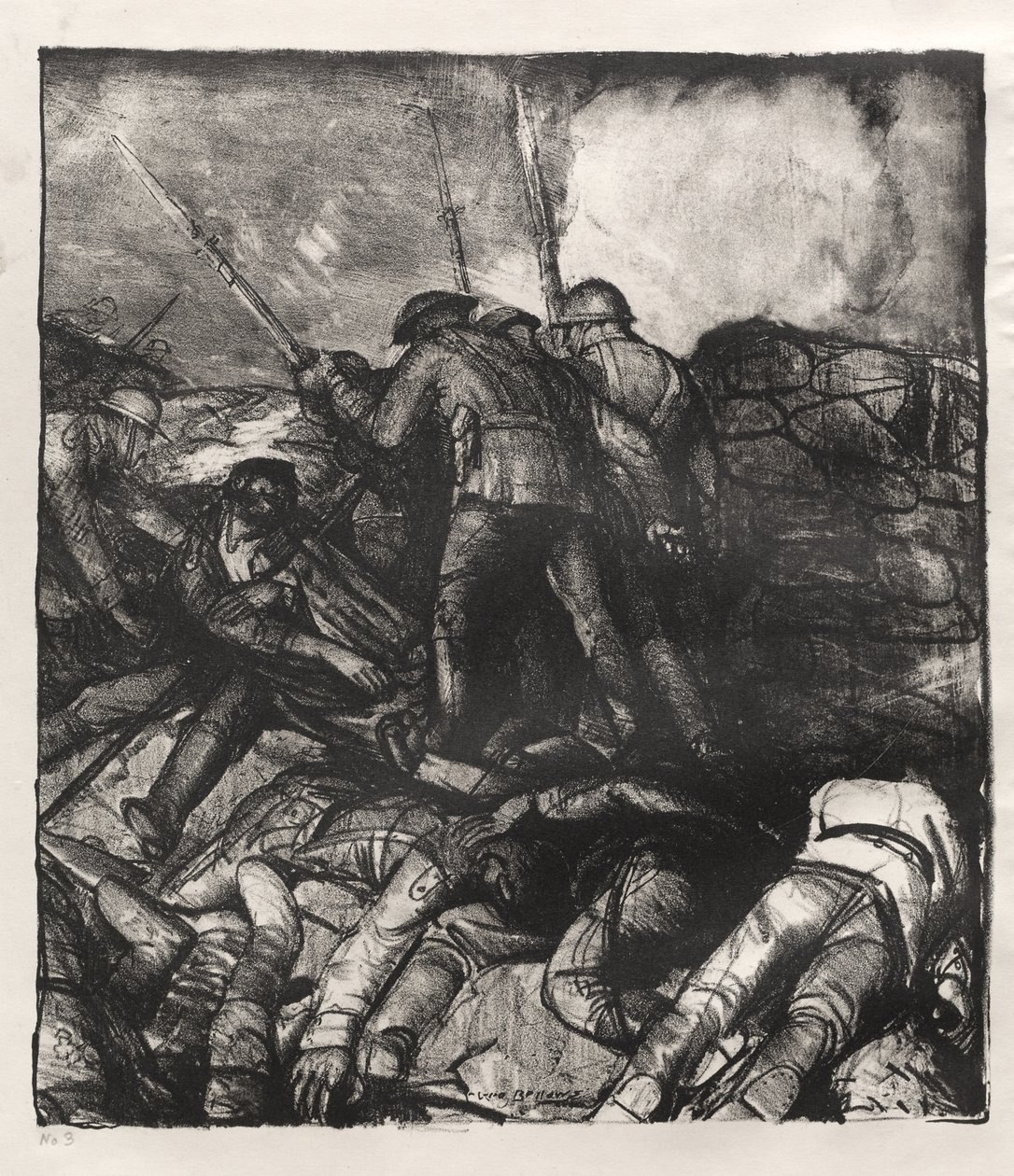 War Series: The Charge, Right Detail, First State by George Bellows