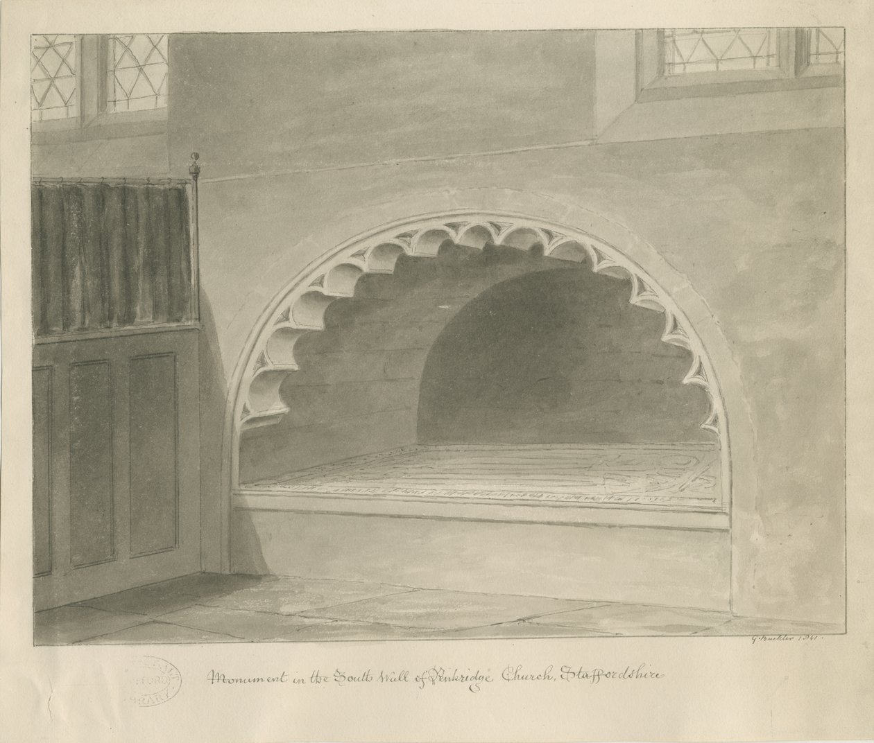 Penkridge Church - Monument in South Wall by George Buckler