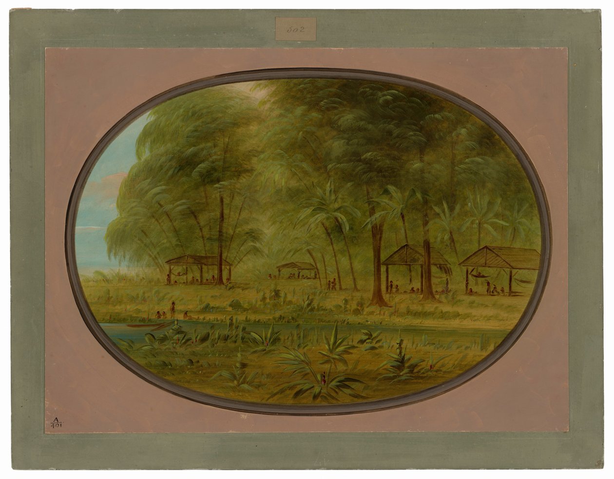 A Caribbe Village in Dutch Guiana by George Catlin