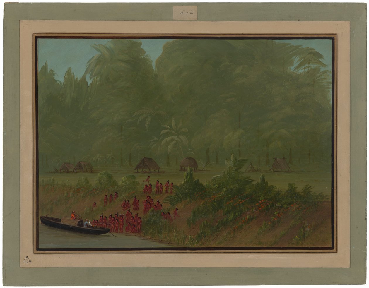 A Yahua Village by George Catlin