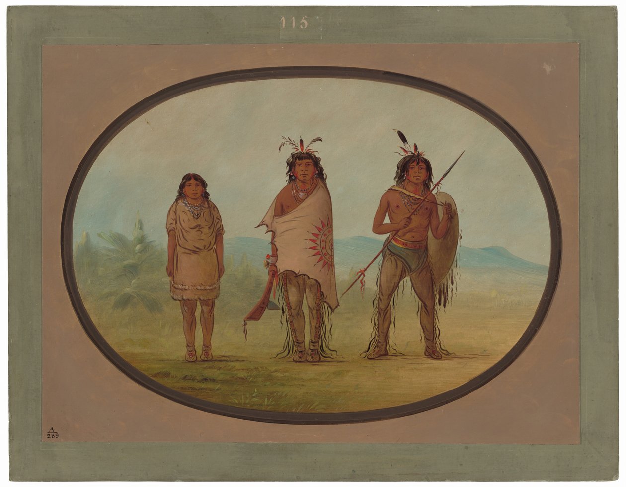 A Yuma Chief, His Daughter, and a Warrior by George Catlin