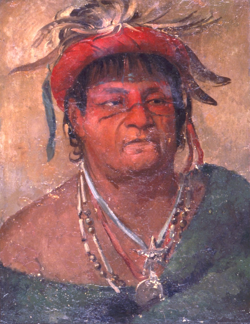 Aúh-ka-nah-paw-wáh, Earth Standing, an Old and Valiant Warrior by George Catlin