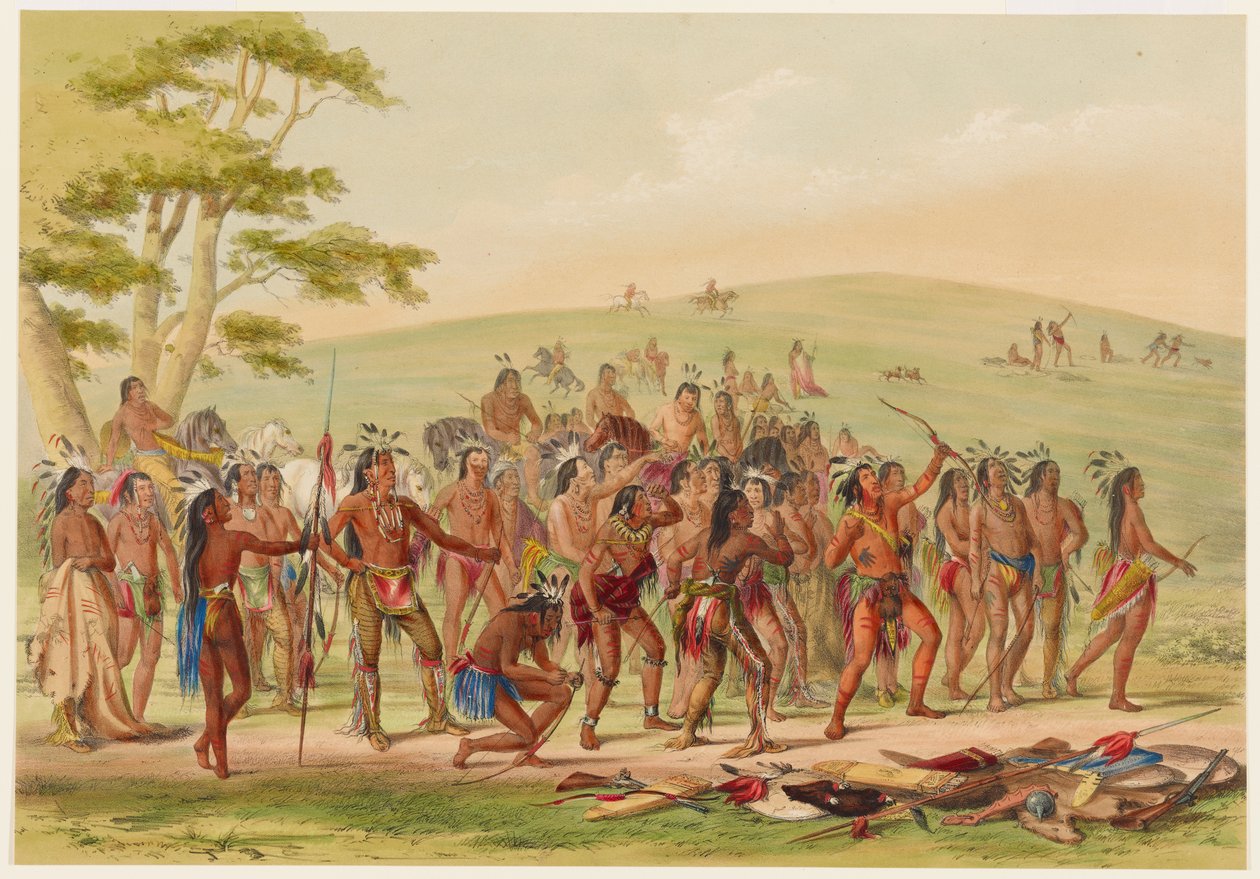 Archery of the Mandans by George Catlin