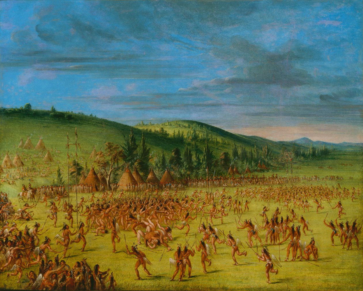 Ball-play of the Choctaw--Ball Up, 1846-1850 by George Catlin
