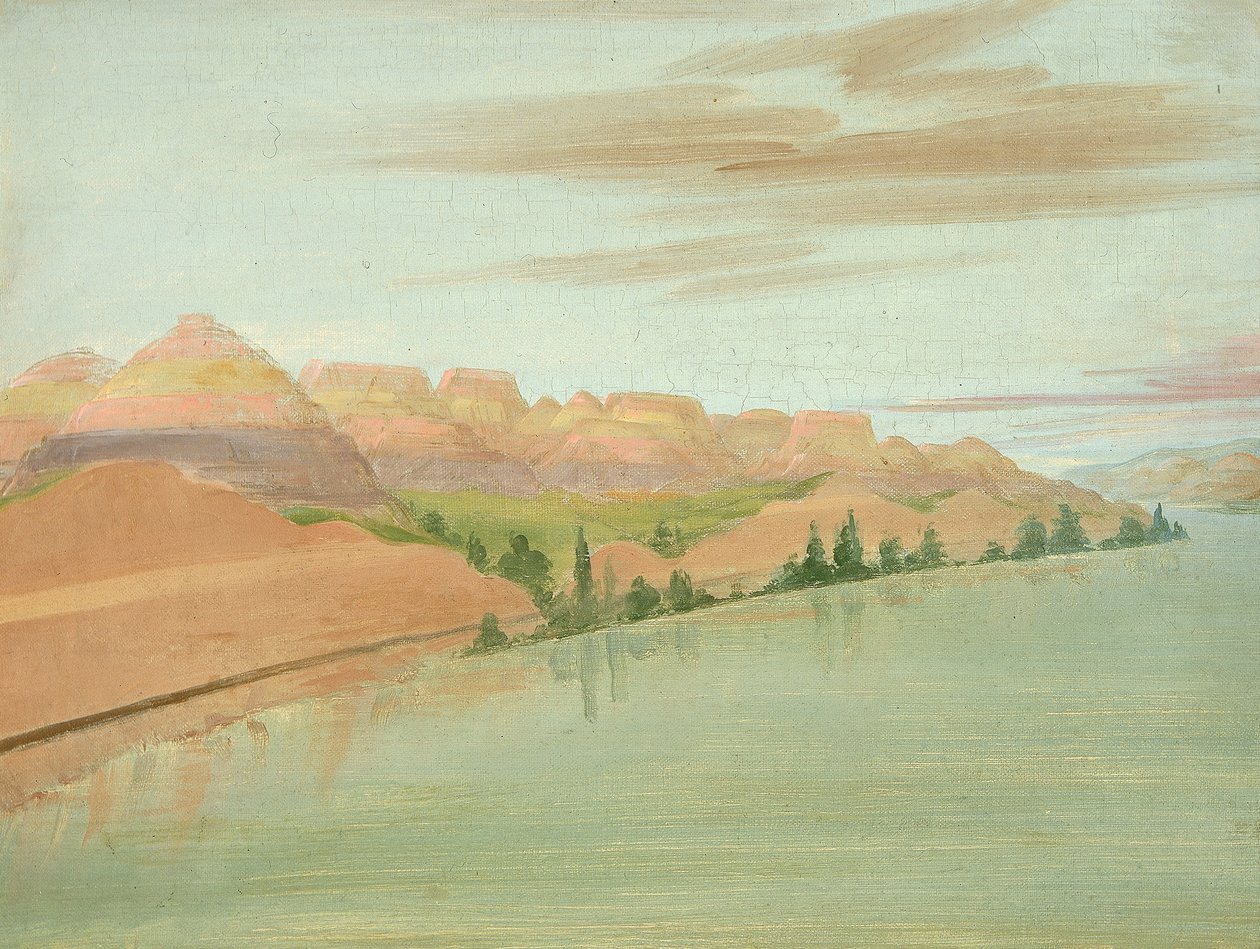 Beautiful Clay Bluffs, 1900 Miles above St. Louis by George Catlin