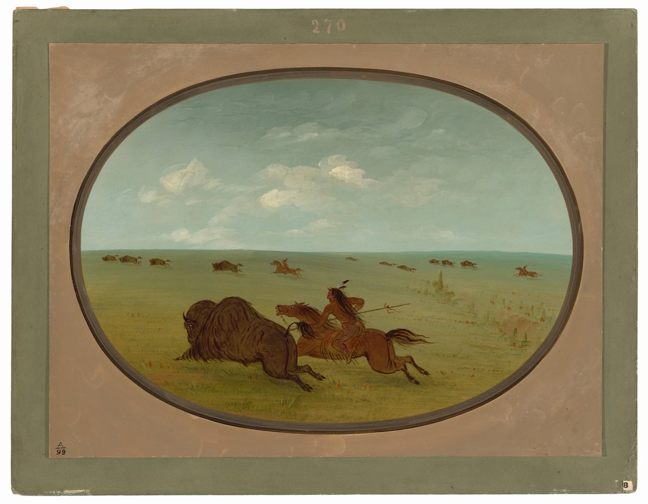 Buffalo Chase, Sioux Indians, Upper Missouri by George Catlin