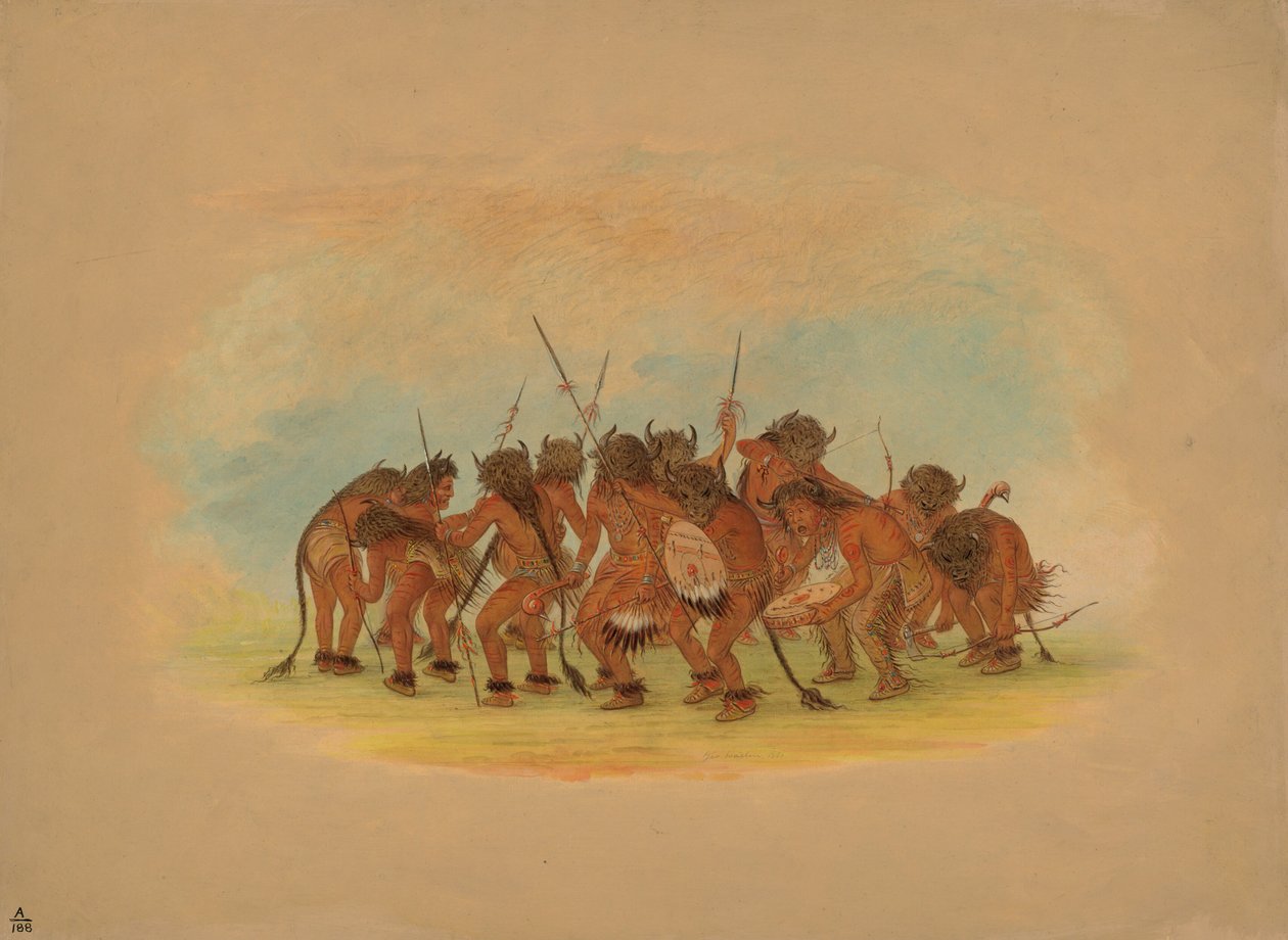 Buffalo Dance - Mandan by George Catlin