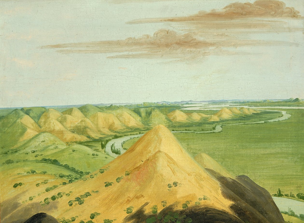 Clay Bluffs, Twenty Miles above the Mandans by George Catlin