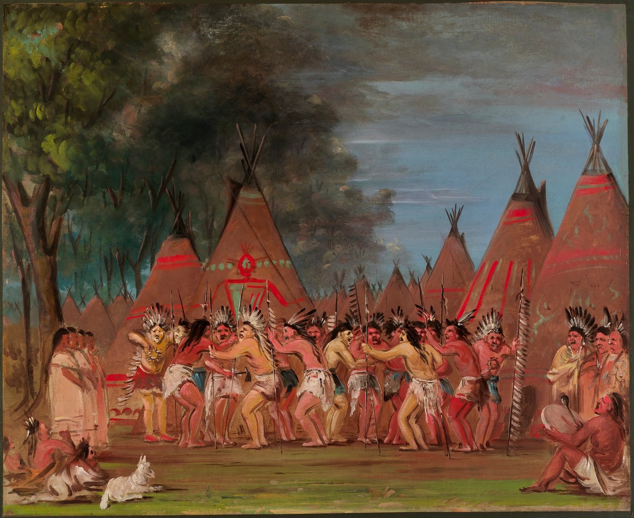 Dance of the Chiefs, Mouth of the Teton River by George Catlin
