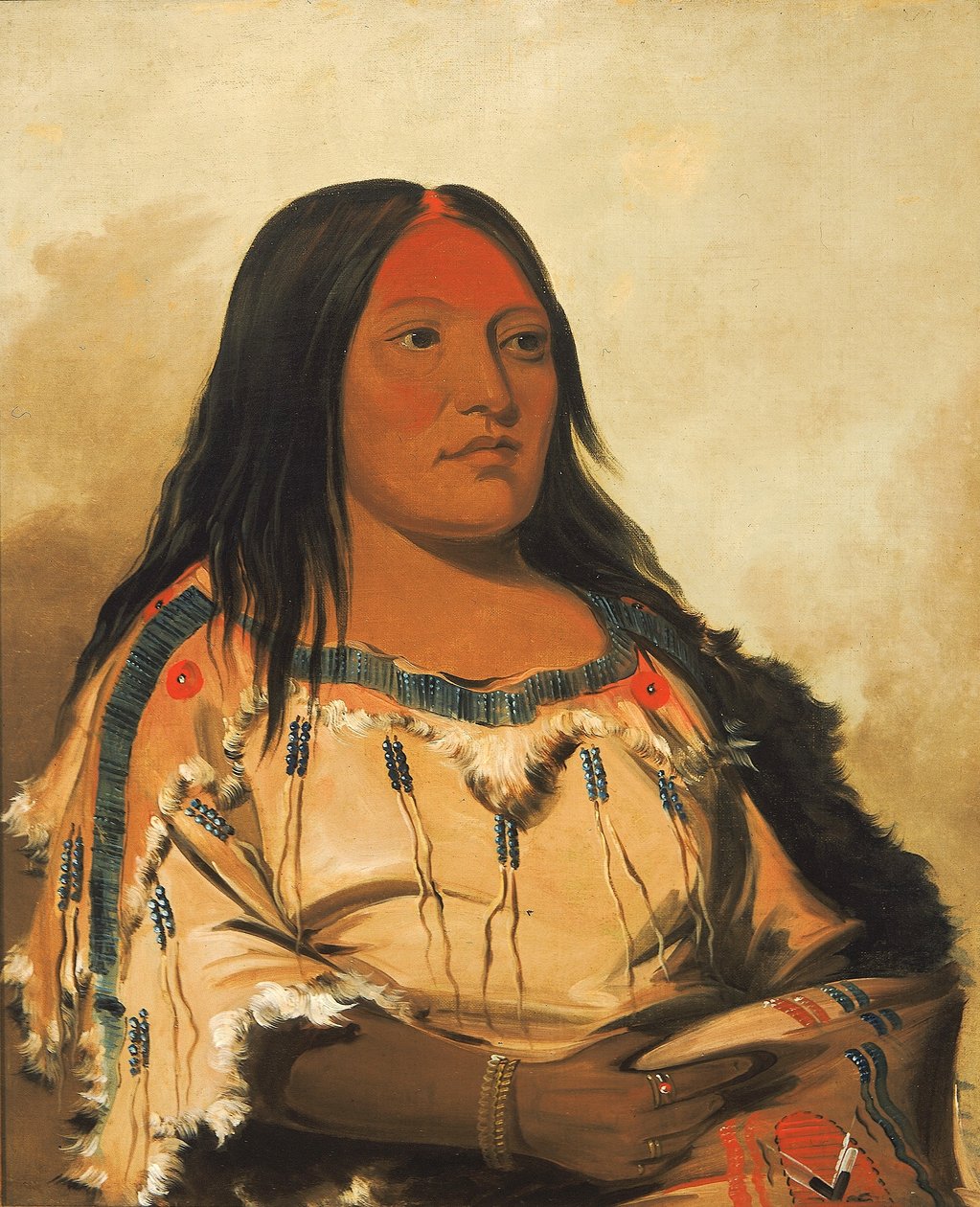 Eeh-nískim, Crystal Stone, Wife of the Chief by George Catlin