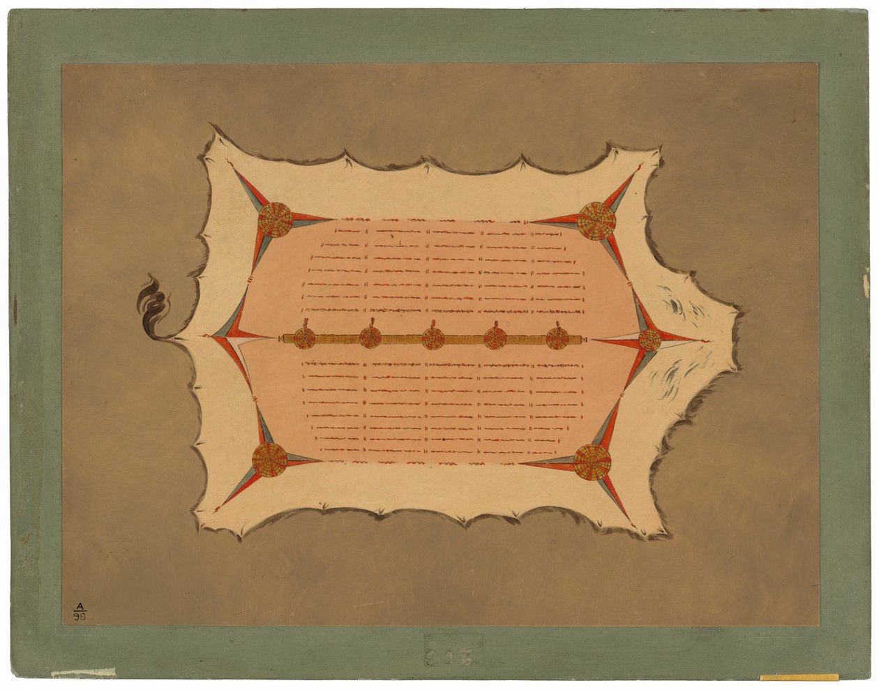 Facsimile of a Sioux Robe with Porcupine Quills by George Catlin