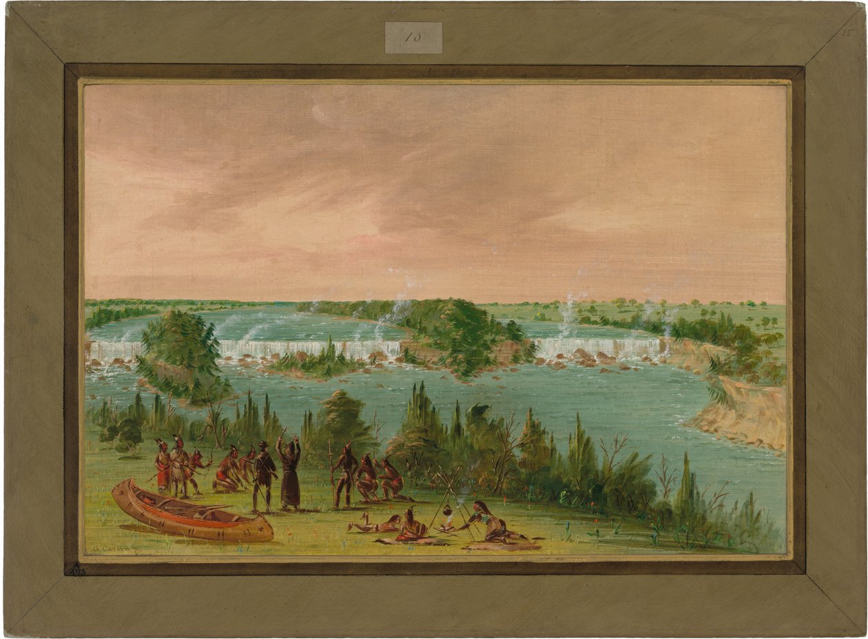 Father Hennepin and Companions at the Falls of St. Anthony. May 1, 1680 by George Catlin