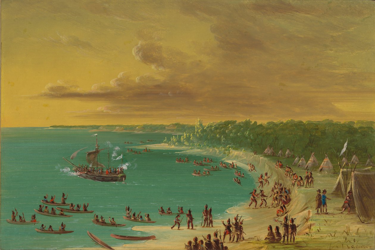 First Sailing of the Griffin on Lake Erie. August 7, 1679, 1847-1848 by George Catlin