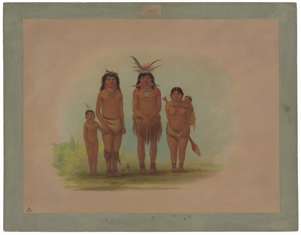 Four Sepibo Indians by George Catlin