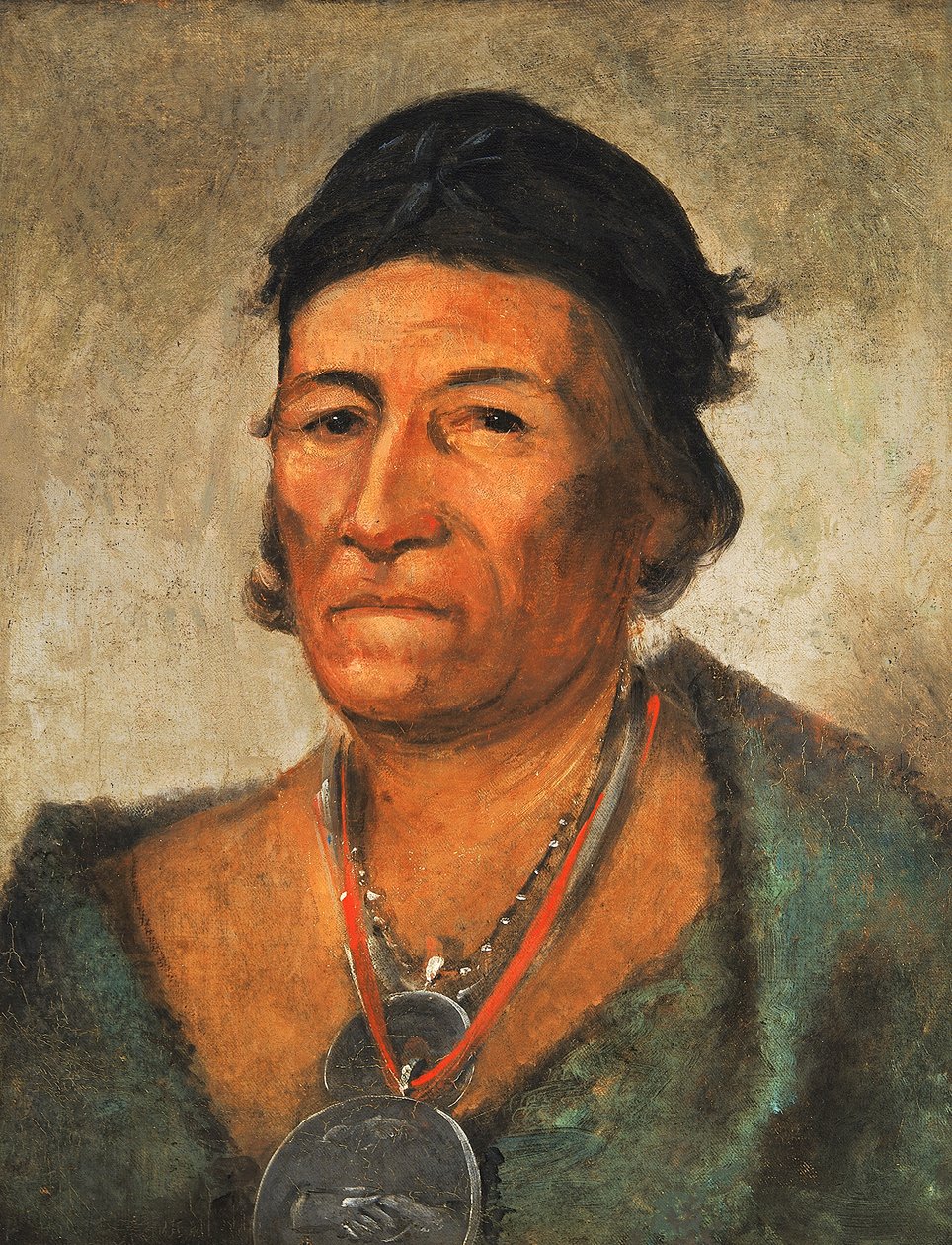 Ko-mán-i-kin, Big Wave, an Old and Distinguished Chief by George Catlin