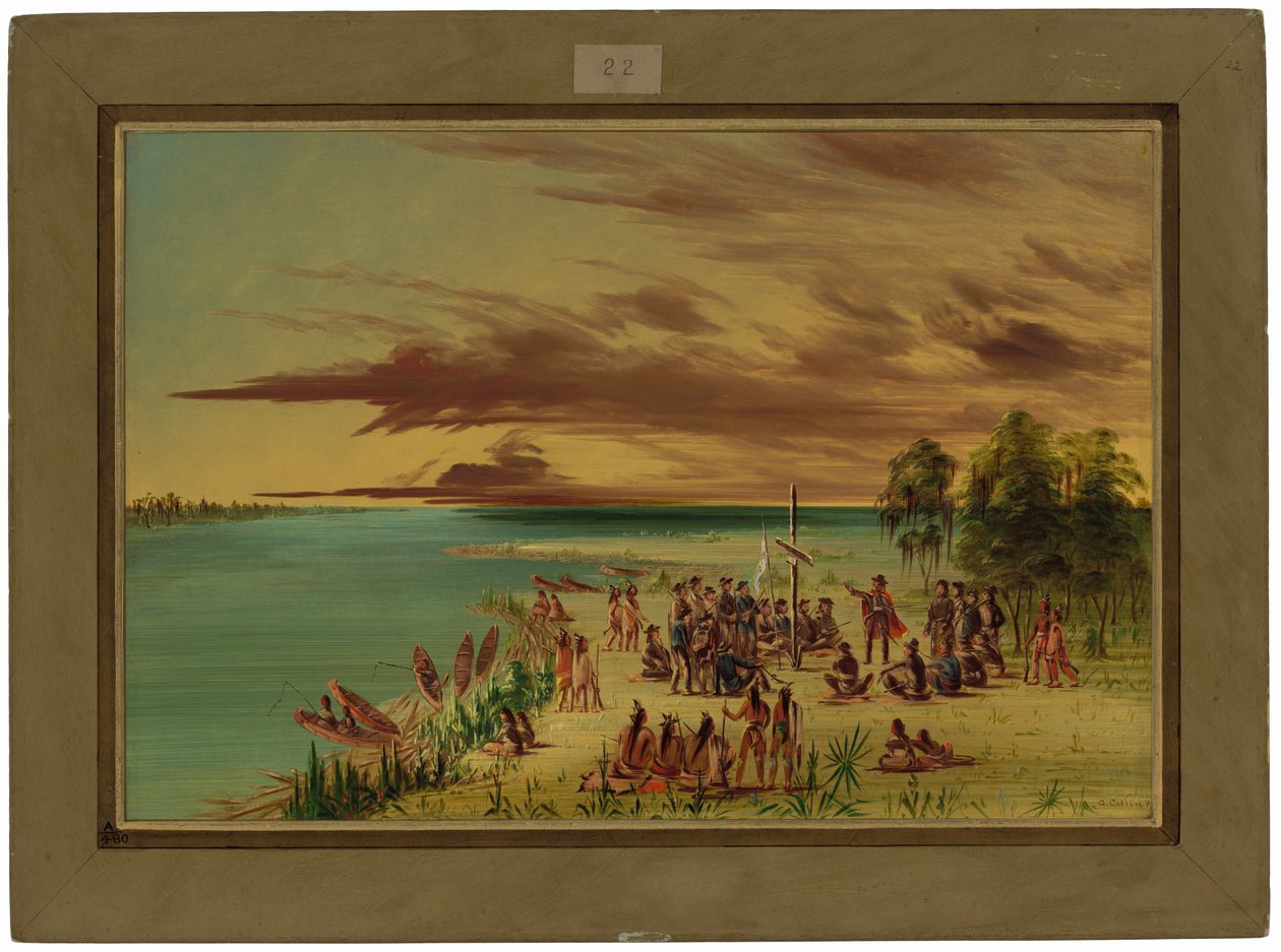 La Salle Claiming Louisiana for France. April 9 by George Catlin