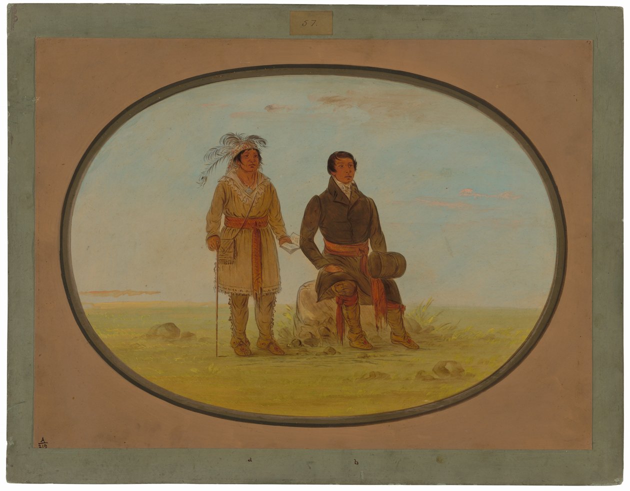Mohigan Chief and a Missionary by George Catlin