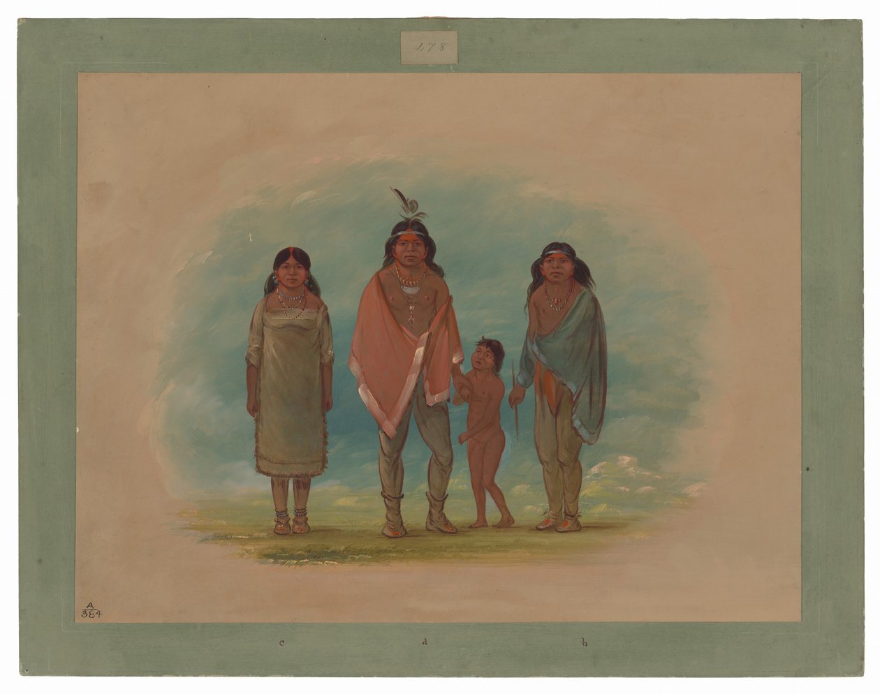 Patagon Chief, His Brother, and Daughter by George Catlin